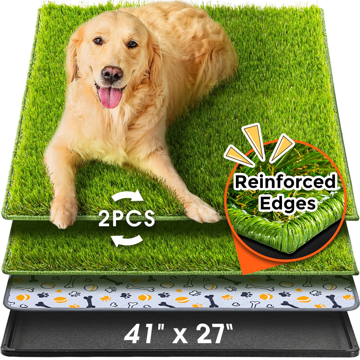 Hompet tapis herbe artificielle 41x27 – vue d ensemble pratique pour toilettes canines.