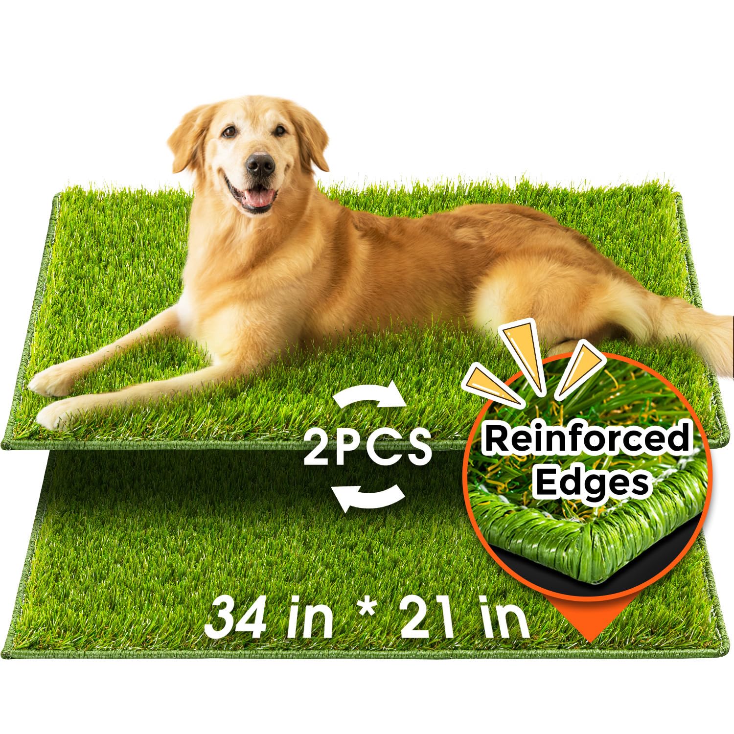 Hompet-tapis-herbe-artificielle-chien-34x21: surface douce et réaliste pour l'entraînement.