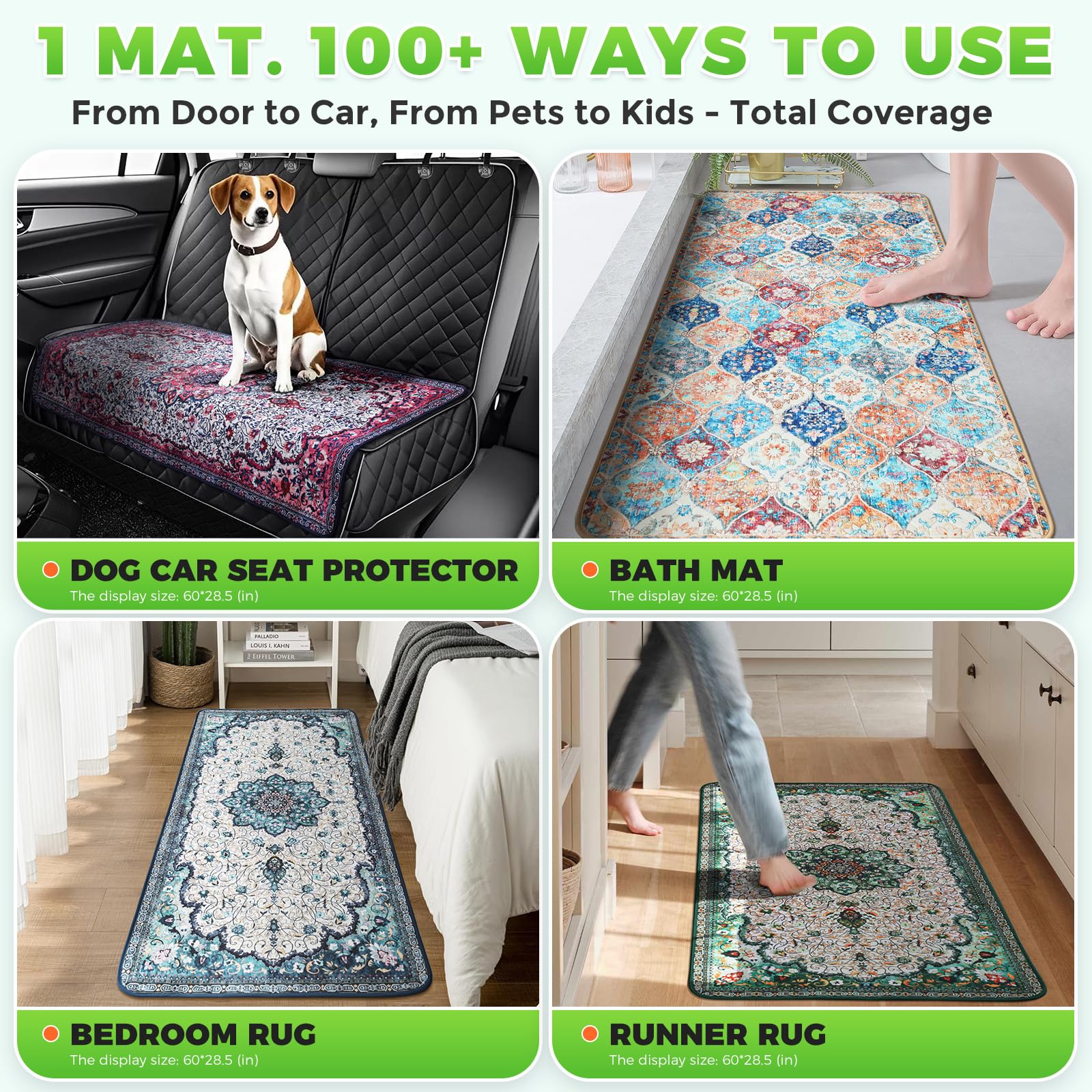 Hompet tapis slim antidérapant: profil mince et surface stable.