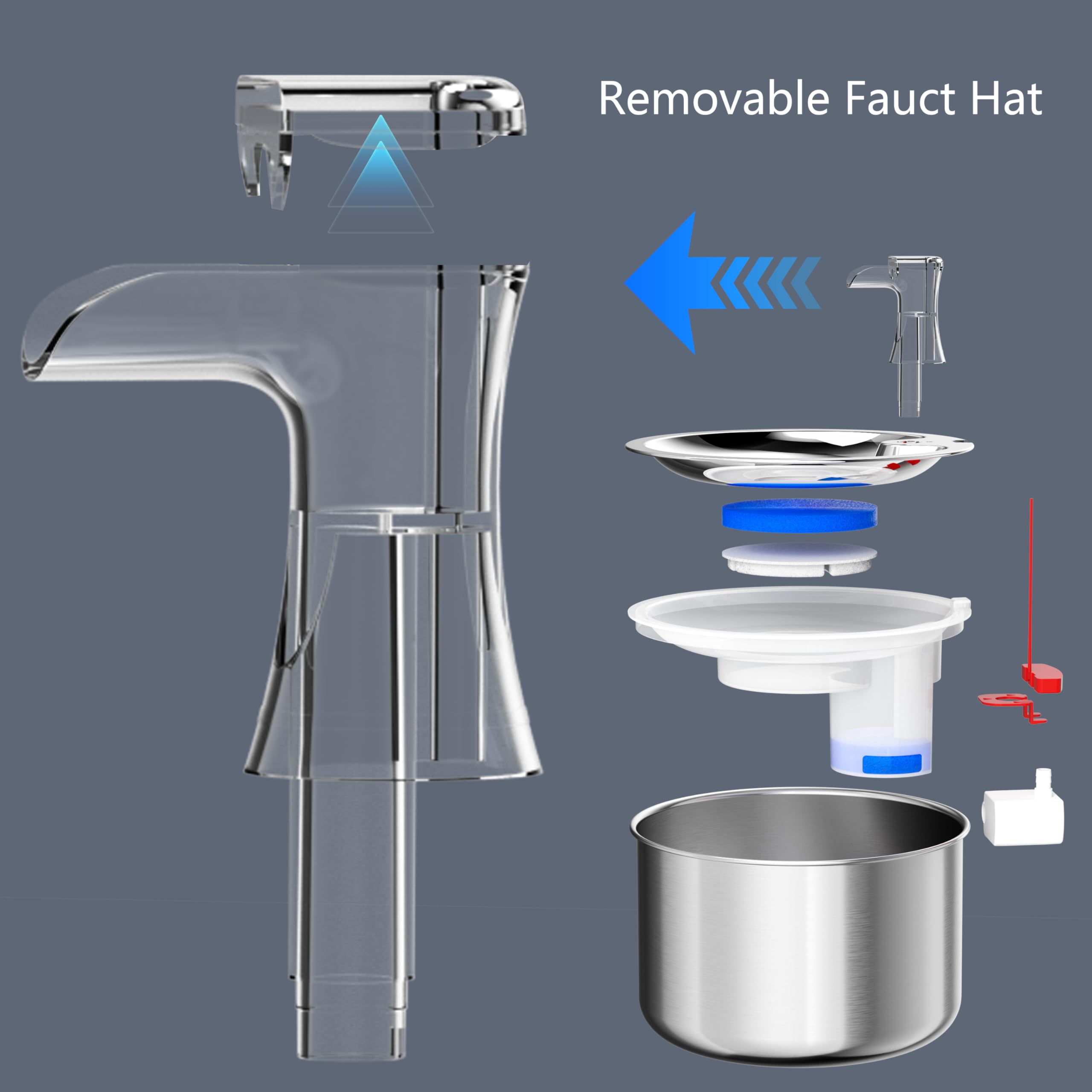 Tuyau et filtration associée, eau filtrée prête à boire.