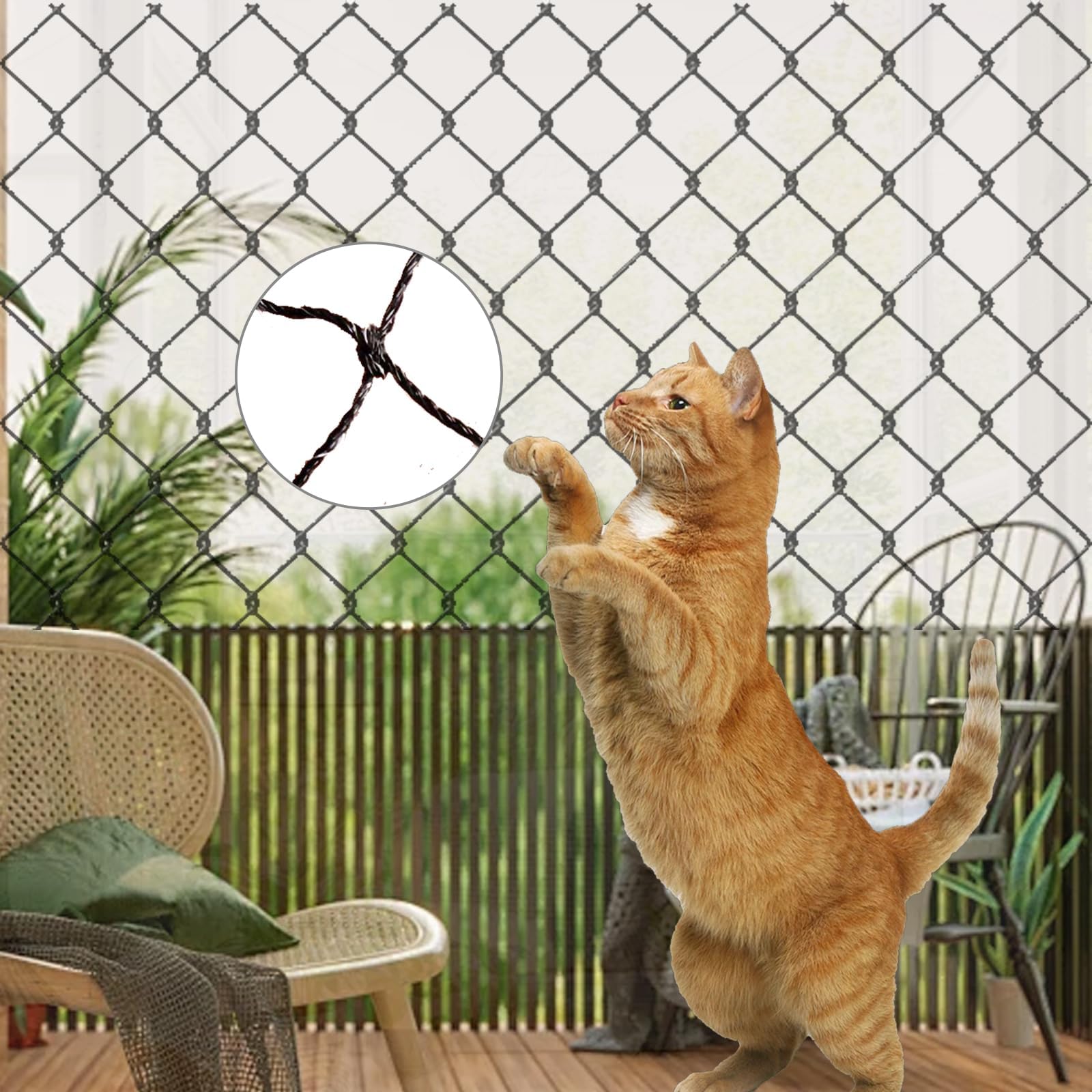 HOMYPOWER filet-chat-balcon adapté aux conditions extérieures pour usage durable