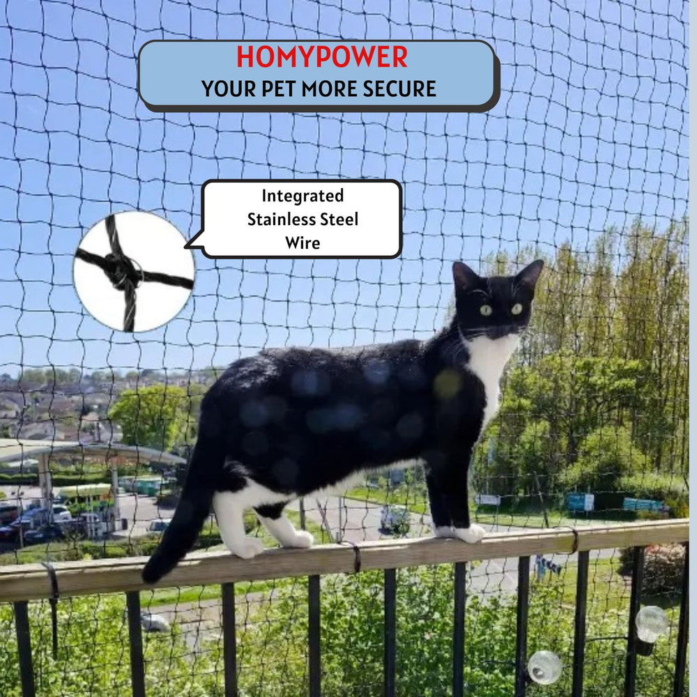 HOMYPOWER filet-chat-balcon ventilation et visibilité assurées sans obstruction
