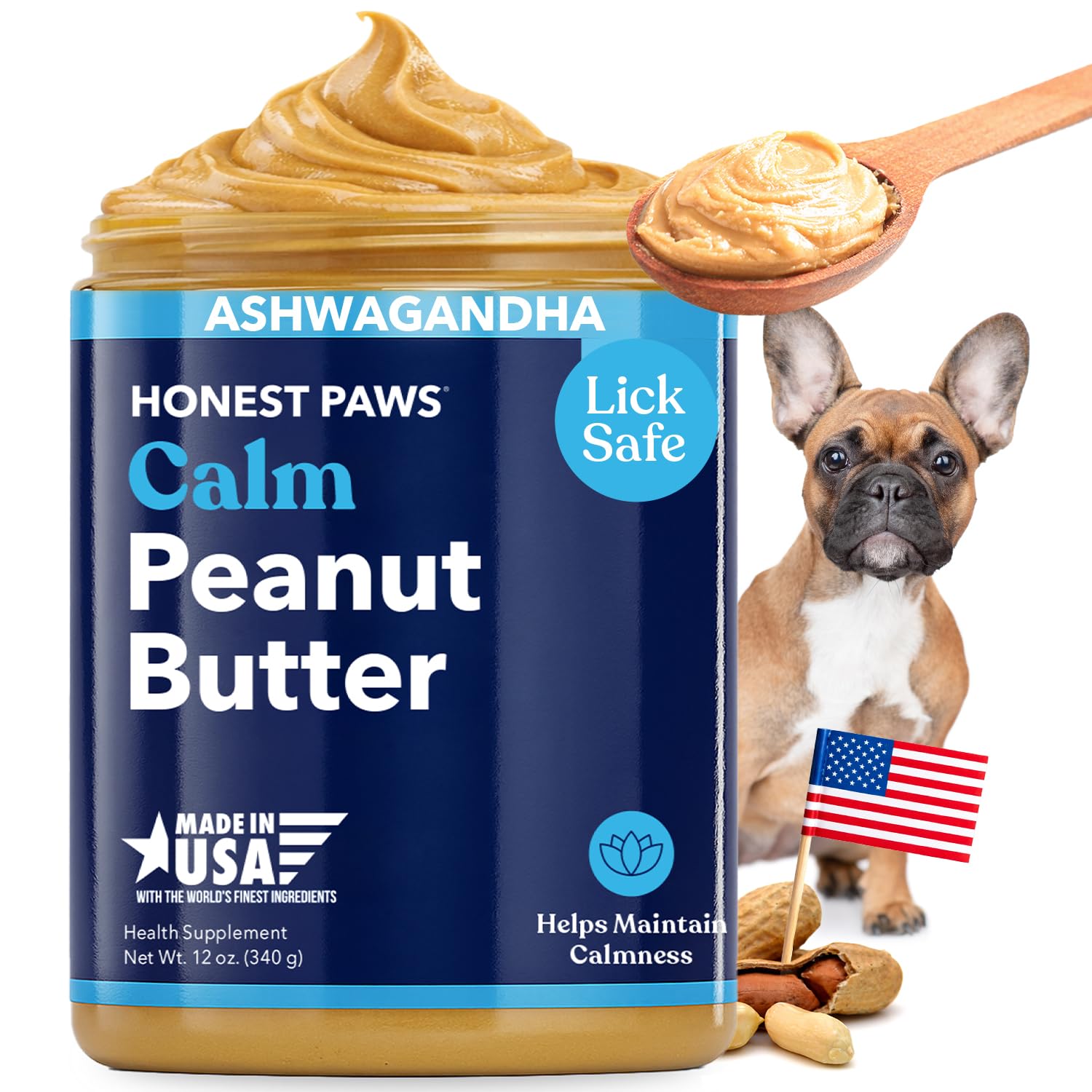 Honest Paws Beurre calment pour chien – bouteille prête à servir