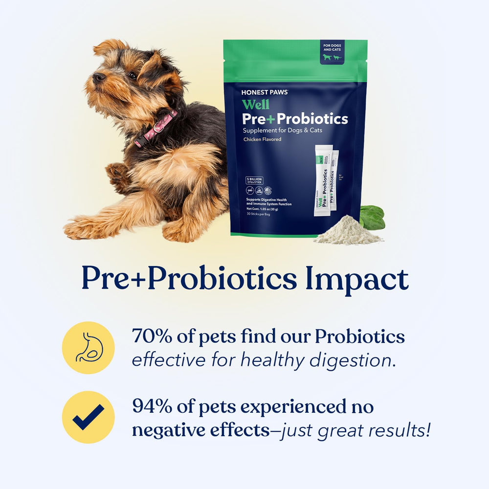Honest Paws Probiotiques – goût agréable qui plaît même aux chiens difficiles.