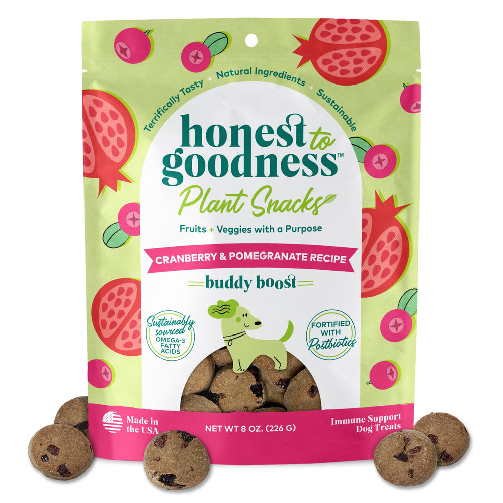 Emballage Buddy Boost d'Honest to Goodness, snack sain pour chien.