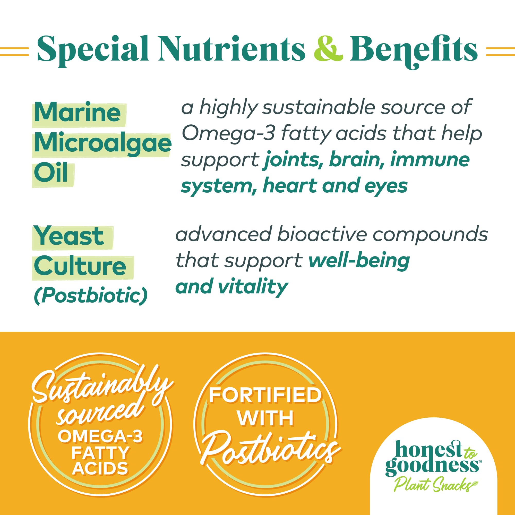 Ingrédients naturels et digestibles Honest to Goodness sans additifs artificiels.