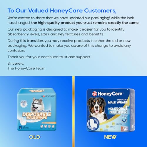 Honey Care All-Absorb A24 Wrap Male – noyau ultra absorbant prévient les fuites.