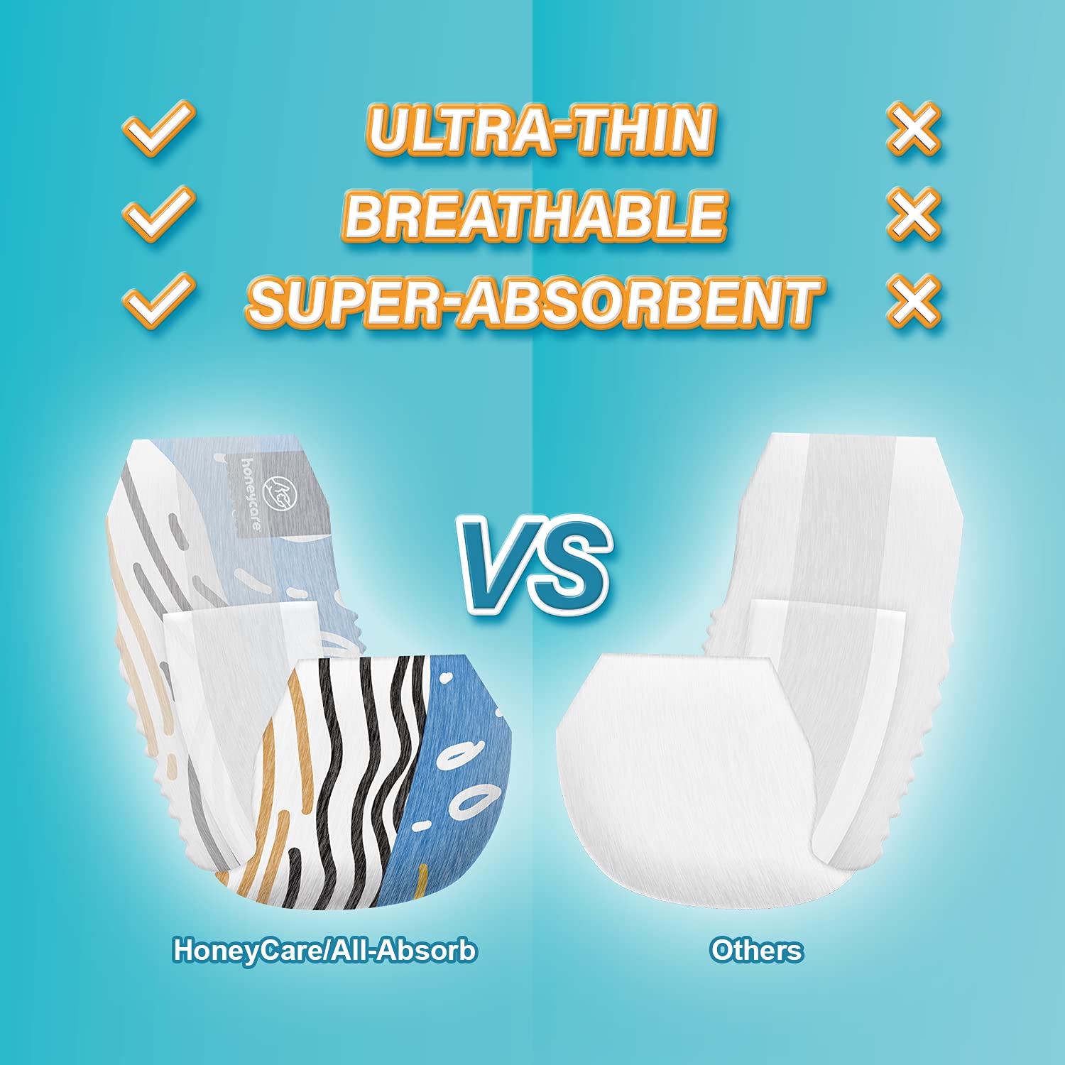 HONEY CARE All Absorb Petrichor : ajustement sûr et facile à repositionner.