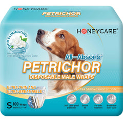 Honey Care All-Absorb Petrichor culotte mâle chien, taille 12-18, confort et absorption.