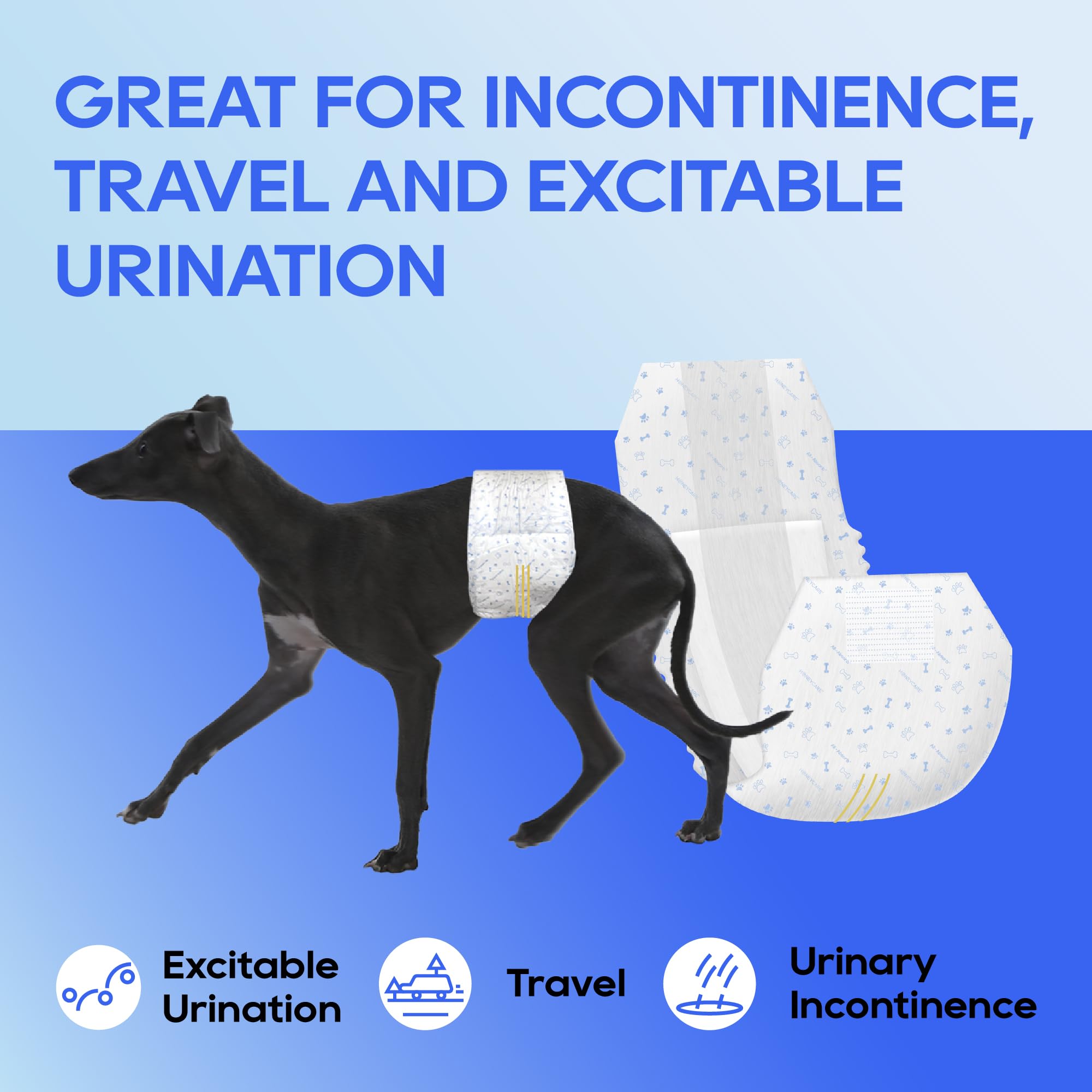 HONEY CARE All-Absorb Wrap – ajustement sûr et facile même pour les chiens agités.
