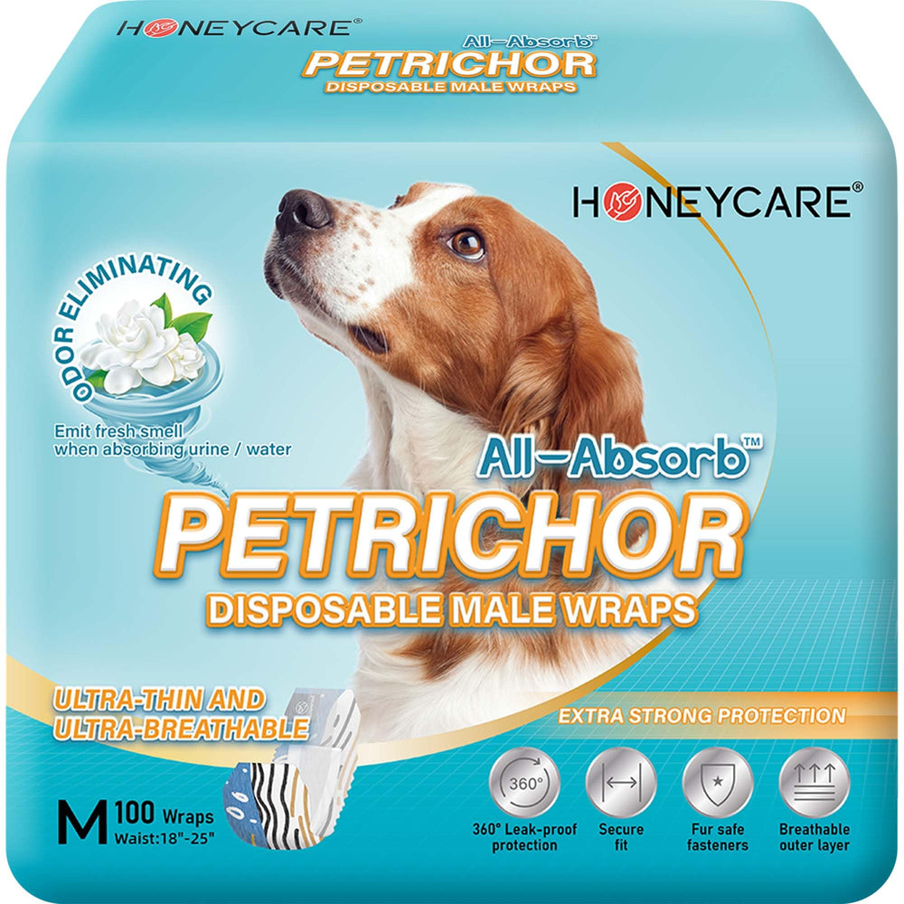 HONEY CARE protections chien male Petrichor pour plus de propreté et confort.