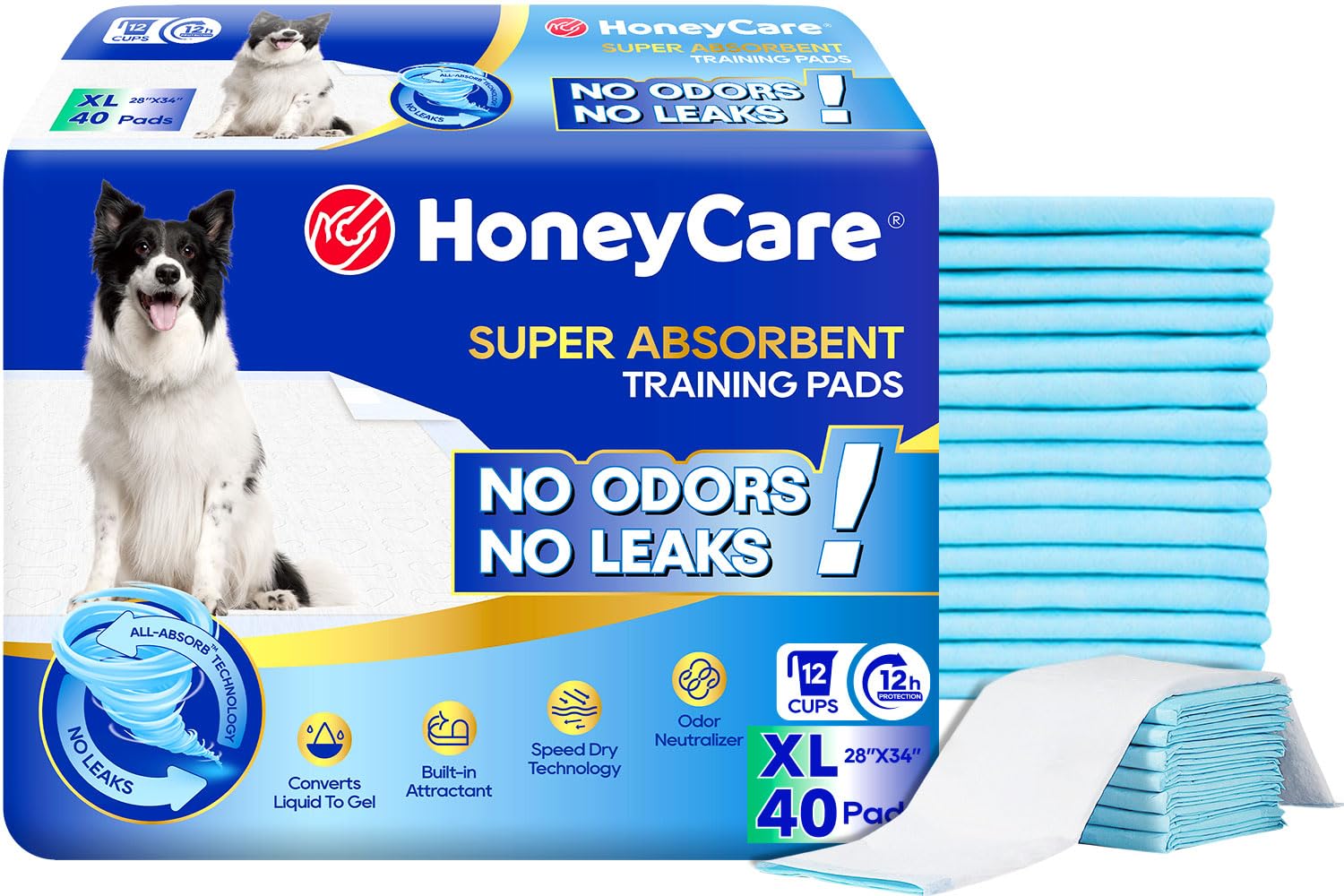 Honey Care tapis entrainement chien bleu avec absorption rapide et protection du sol.