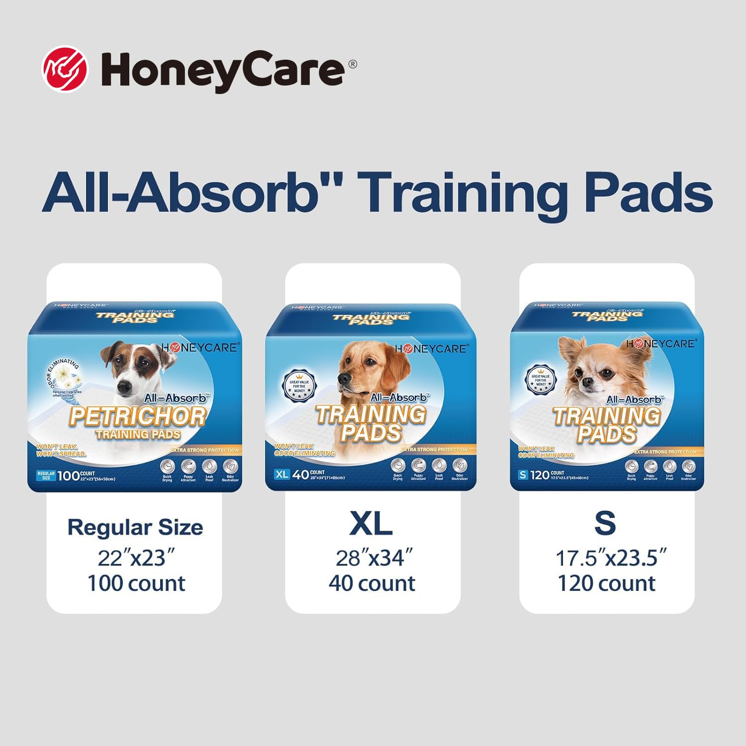 Honey Care All-Absorb note de transition emballage Chine vs USA
