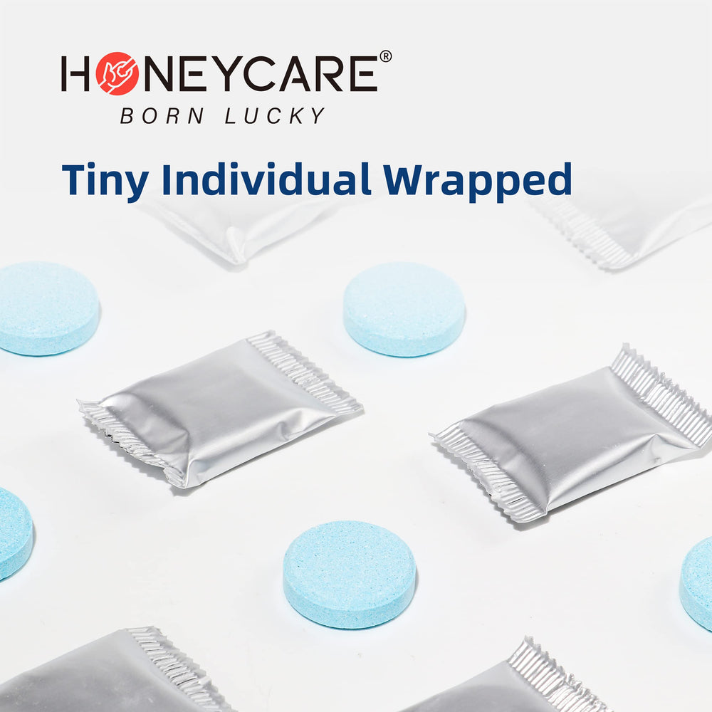 Tablette Honey Care pour litière chat jasmin bleu, multi-usage possible.