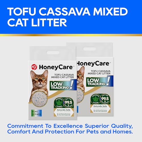 HoneyCare Tofu Cassava Litter contrôle des odeurs pour une pièce plus fraîche.