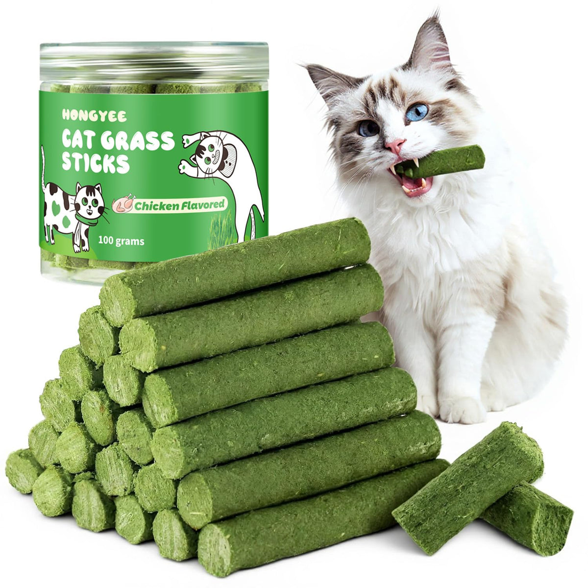HONGYEE-stick-herbe-chat-emballage: récompense naturelle lors de l'entraînement.