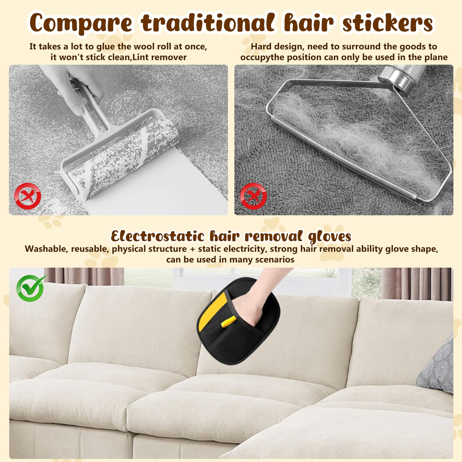 Gants Hongyunda usage quotidien, parfait pour animaux et surfaces variées.