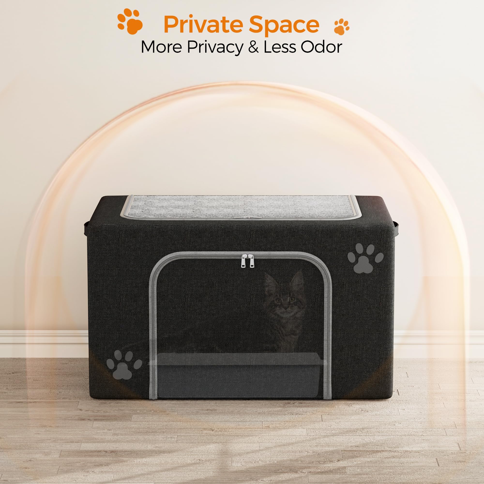 Honiakaka boîtes-litière chat enclos, matériau étanche pour limiter les odeurs.