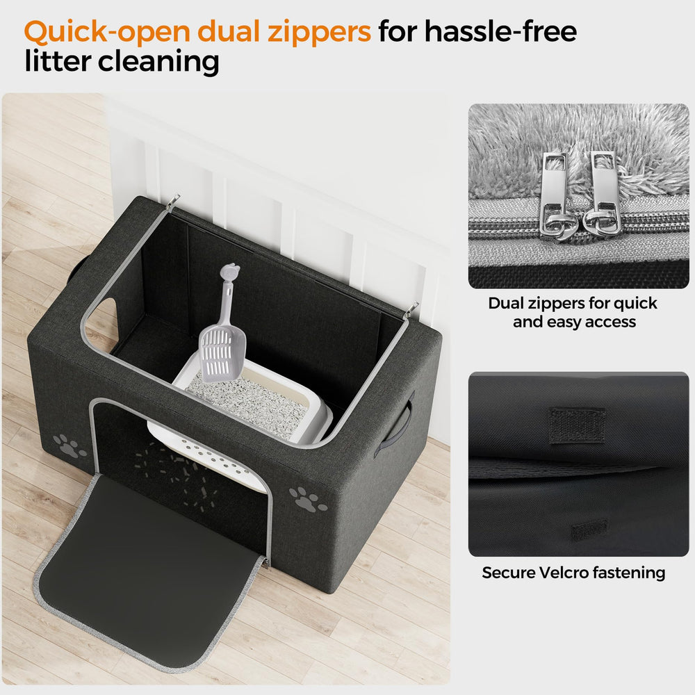 Honiakaka boîtes-litière chat enclos, design pliable pour gagner de la place.