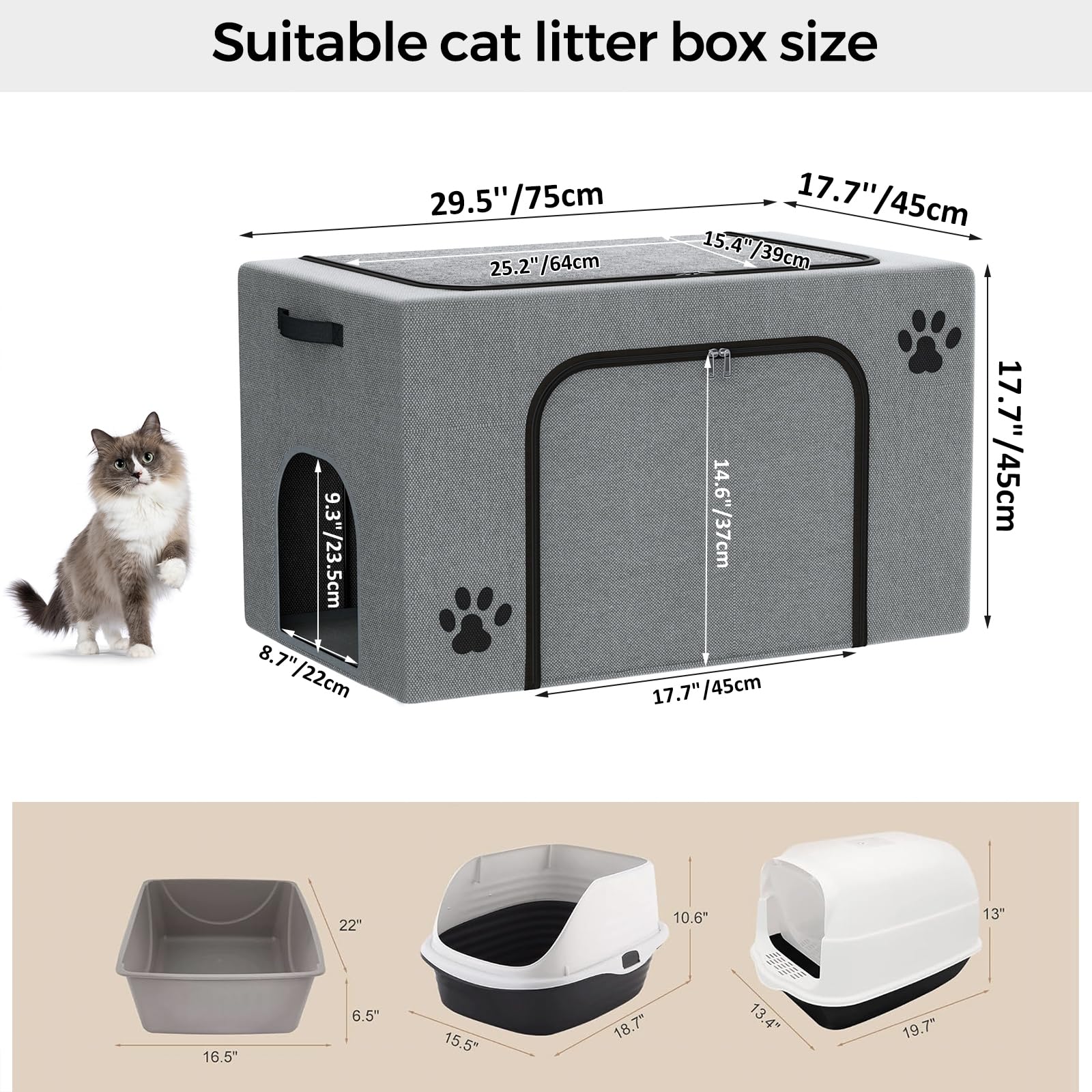 Honiakaka Enclos-litiere chat-usage-quotidien, solution pratique et facile à entretenir.