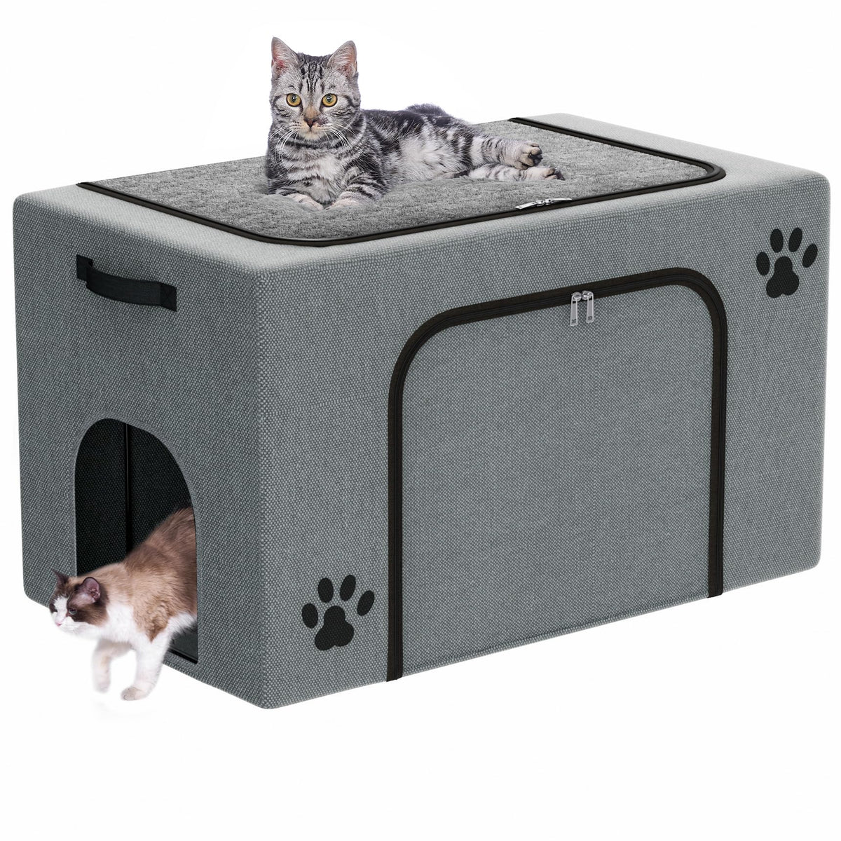 Honiakaka Enclos-litière chat, espace spacieux et compatible avec la plupart des plateaux.