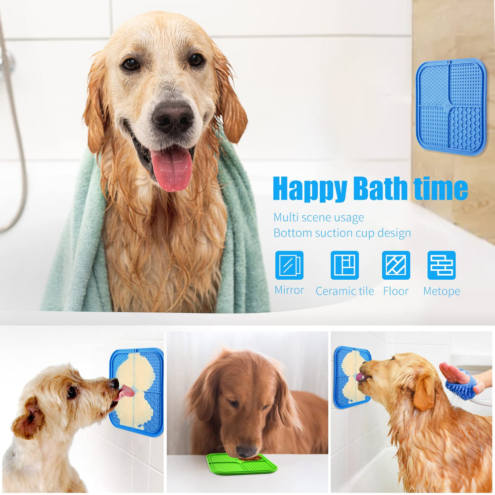 Honomastry pad de léchage design carré attire l’attention du chien pendant le bain