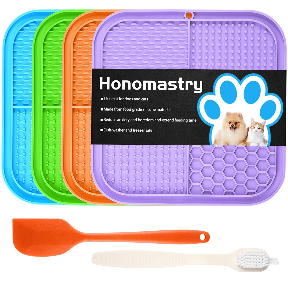 Tapis de léchage Honomastry pour chien au bain, apaise et occupe.