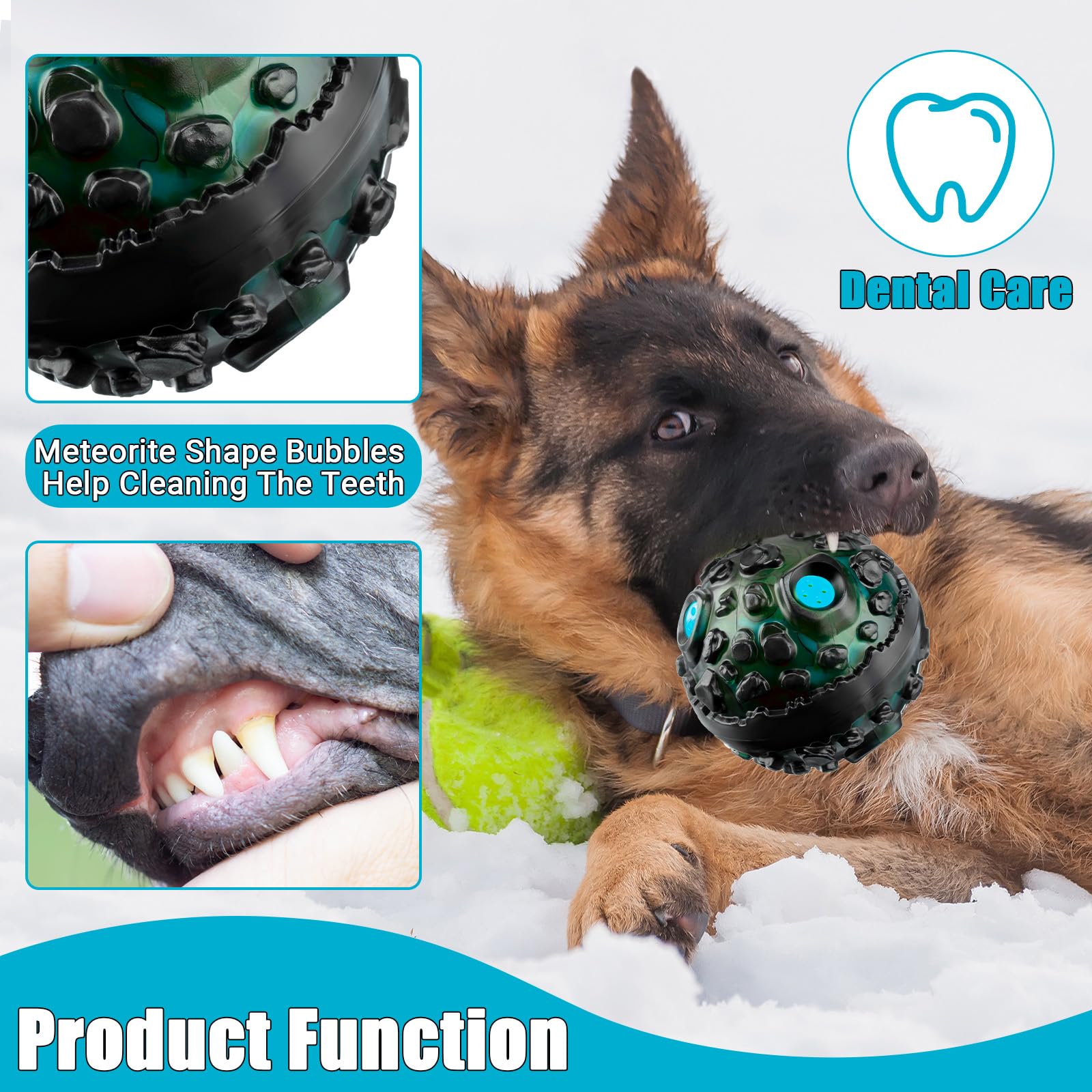 Balle Honoson dentition en caoutchouc nettoyant pour le confort des dents.
