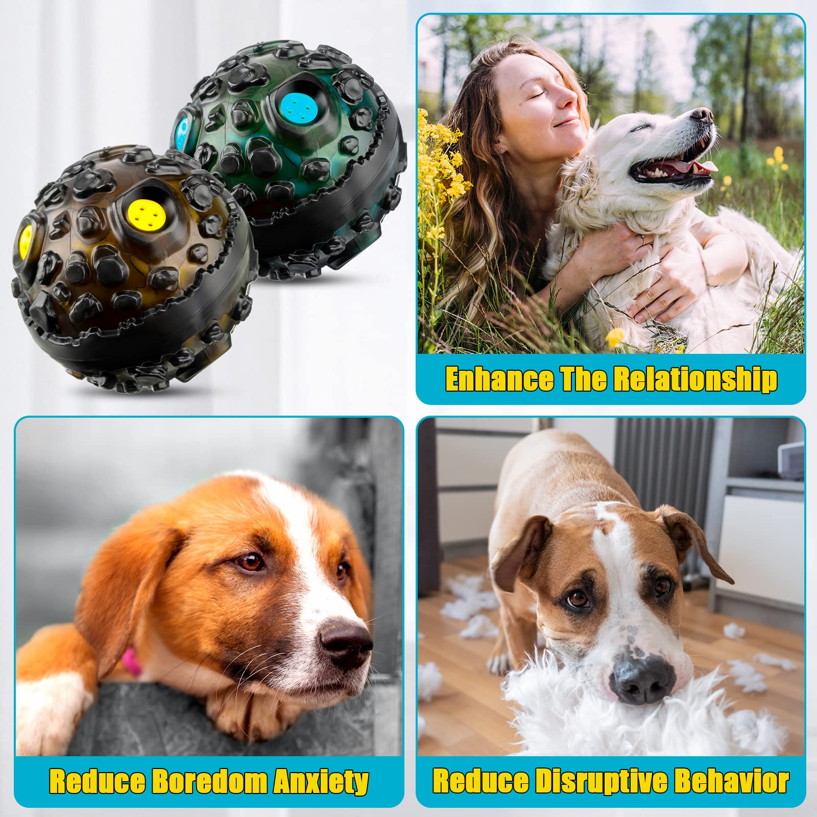 Balle Honoson jeu éducatif pour chien favorisant l'engagement.