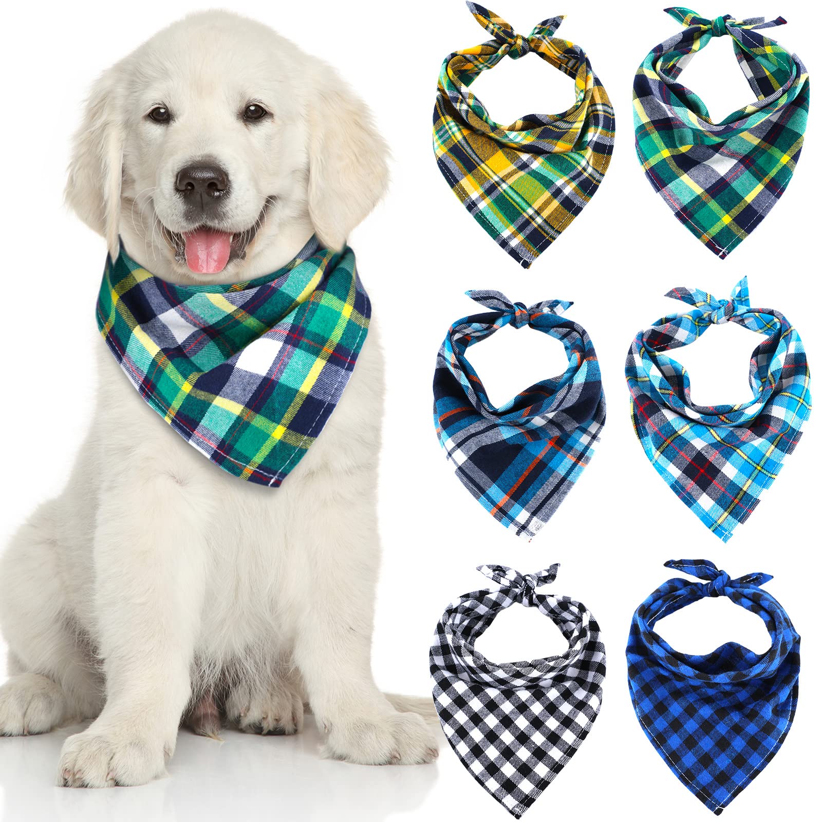 Bandana Honoson pour chien et chat, plaid classique, confort durable.