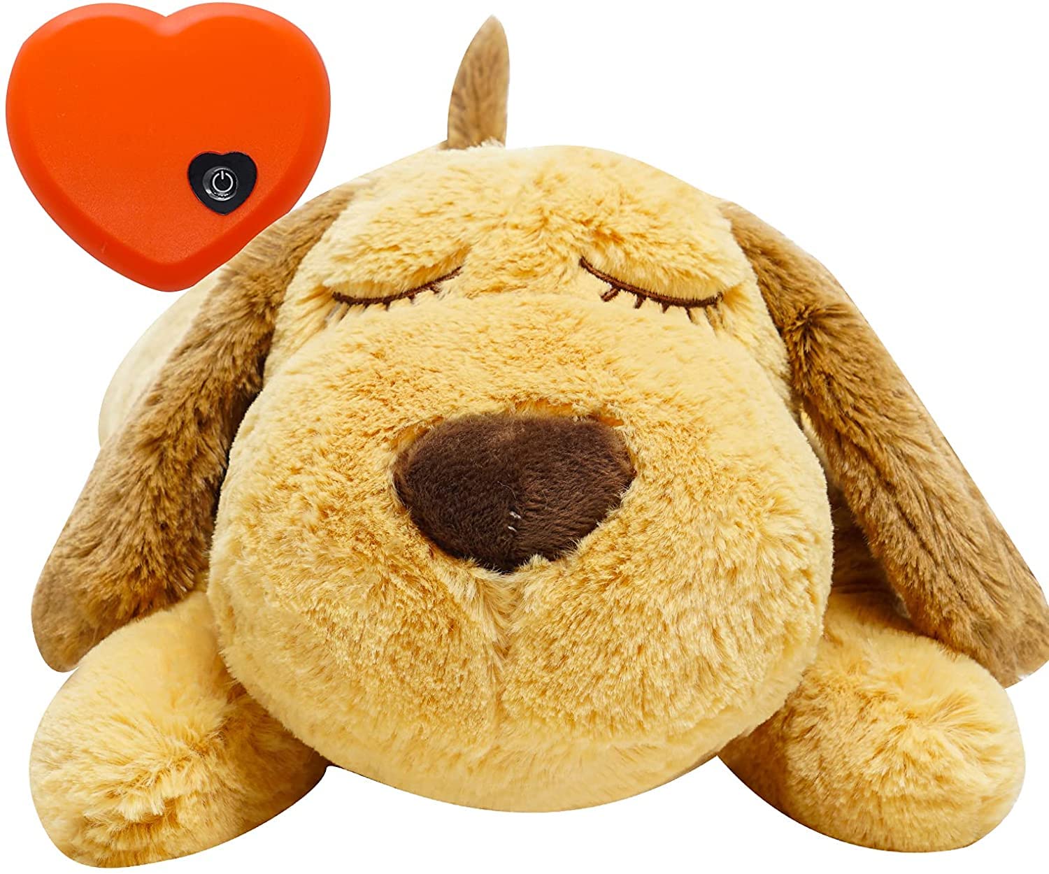 Jouet HonourHope en peluche, battement de cœur, pour chien jaune de taille moyenne.