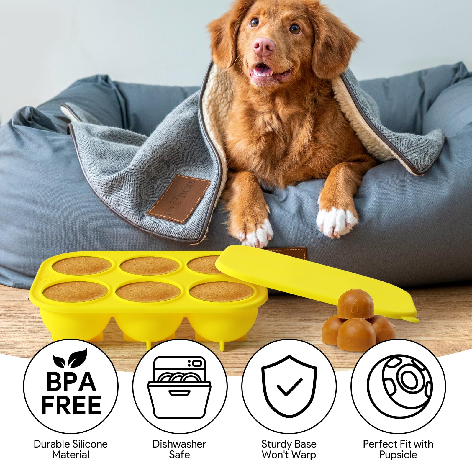 Utilisation polyvalente des moules HooYiYuuX pour friandises et desserts canins.