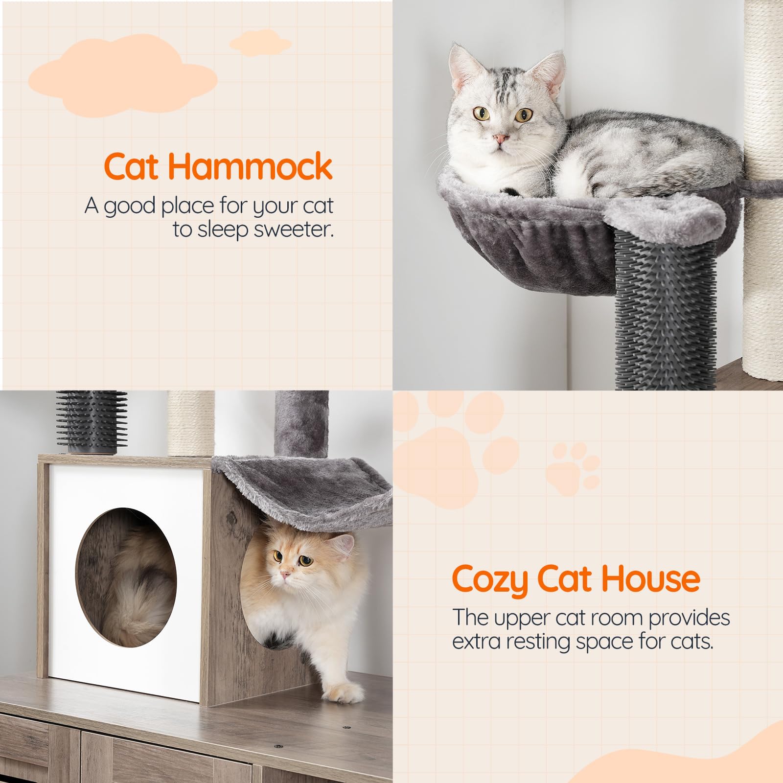 HOOBRO cabane-chat douillette: coin cosy pour sieste et observation.