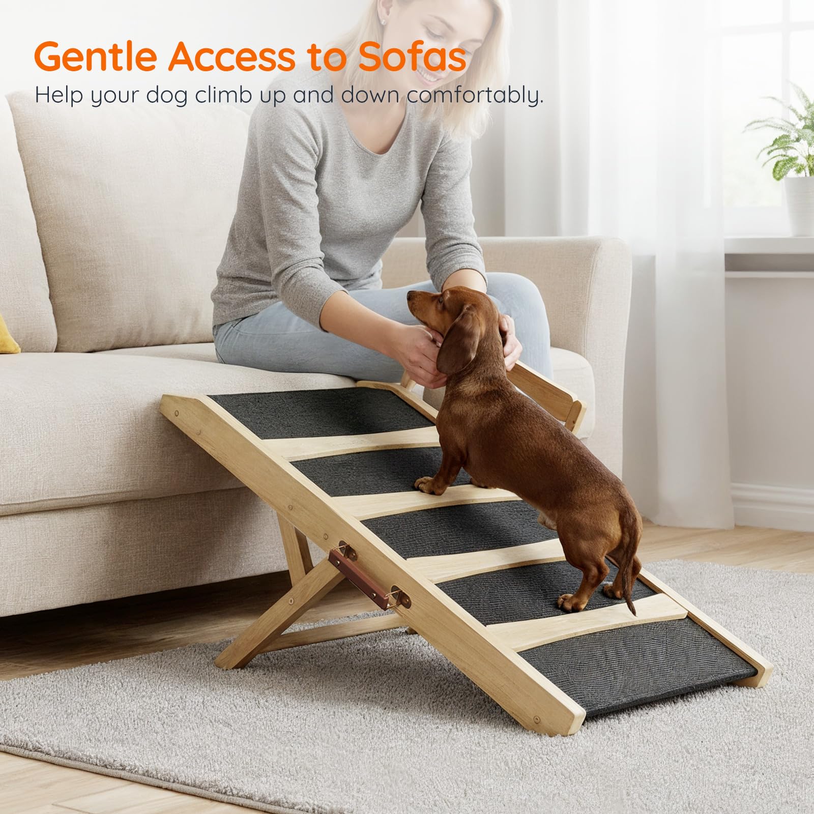 HOOBRO rampe chien quatre niveaux reglables pour lits et canapes