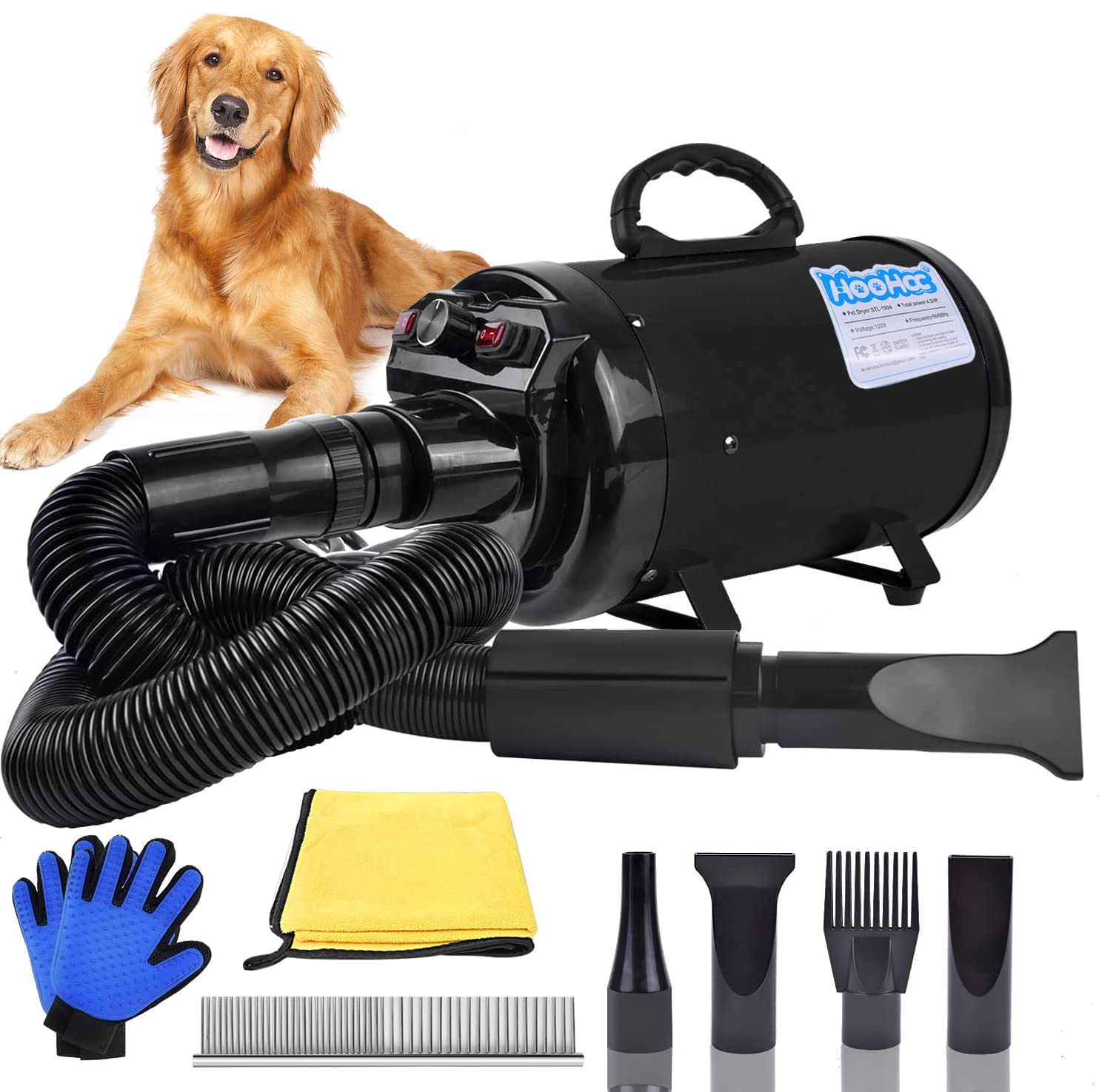 HooHcc Sécheur Chien embouts pour un séchage rapide et ciblé.