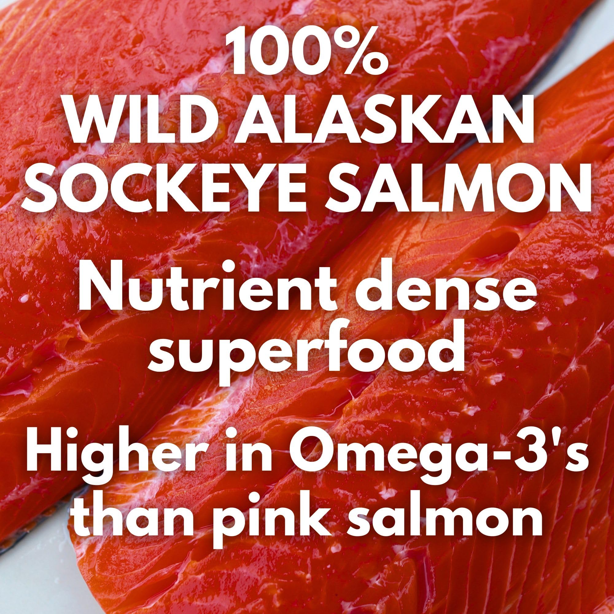 Tranches lyophilisées saumon sockeye Hook Point Fisheries, arômes authentiques pour entraînement.