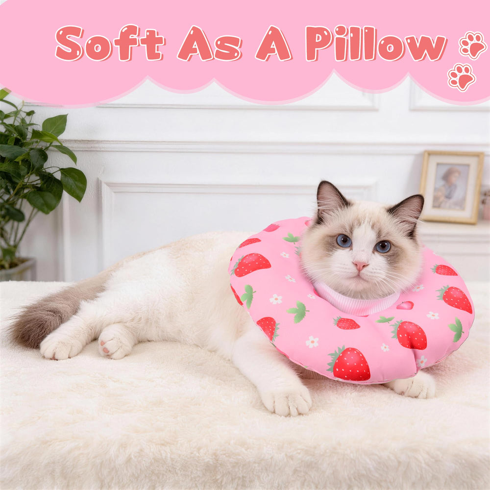 Collier-cône Hoopttay pour chat rose ajustable offrant un ajustement confortable
