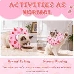 Collier-cône Hoopttay pour chat rose protection des sites sensibles lors des soins