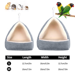 Hamac Hoopttay en peluche dans une cage, chaleur et sécurité.