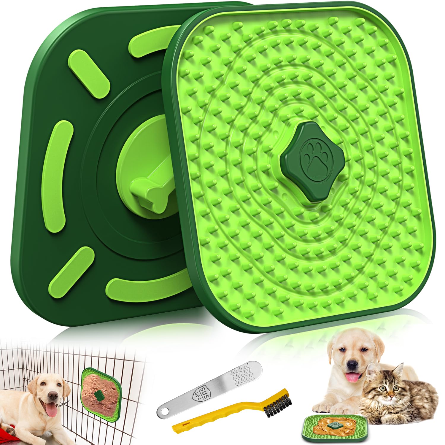 Hopet tapis-de-lechage-chien-cage-grand, favorise l'occupation et apaise l'animal.