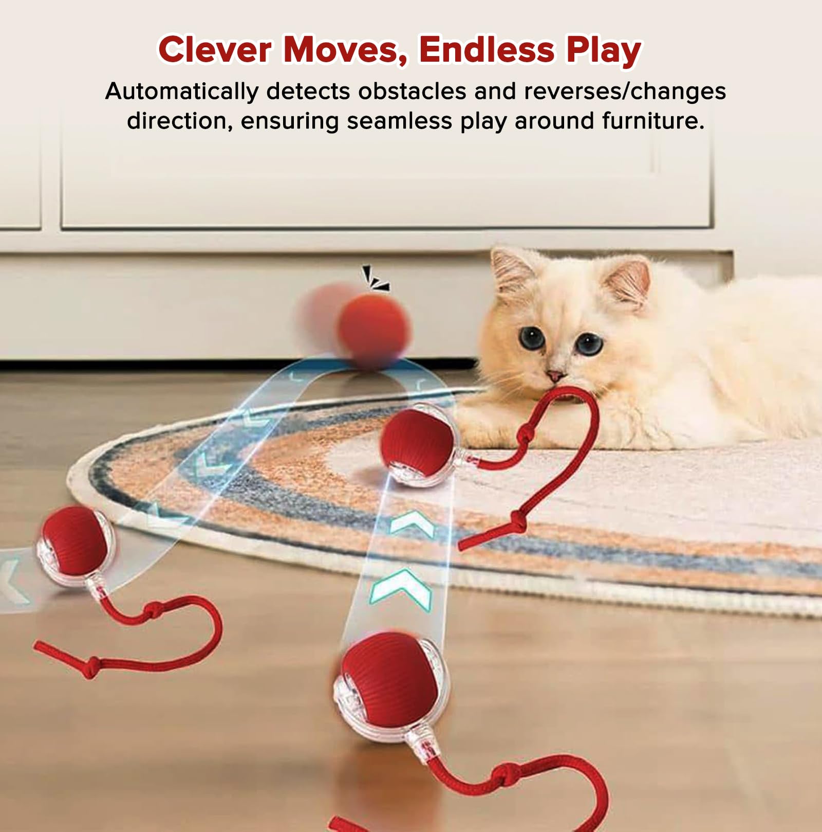 Hopezone queue filet élastique remplaçable, parfaite pour chats joueurs.
