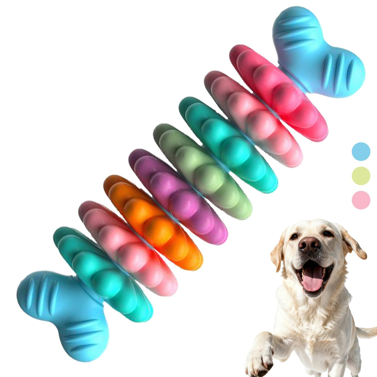 Jouet HORIBND dentition chiot avec os et pétales colorés pour stimuler l’attention et nettoyer les dents