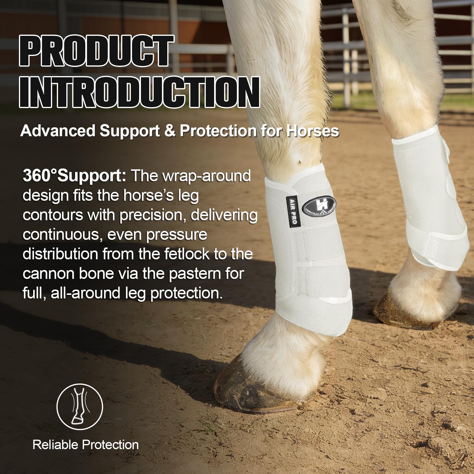 Horntack bottes splint blanches avant droit, ajustement précis pour la stabilité.