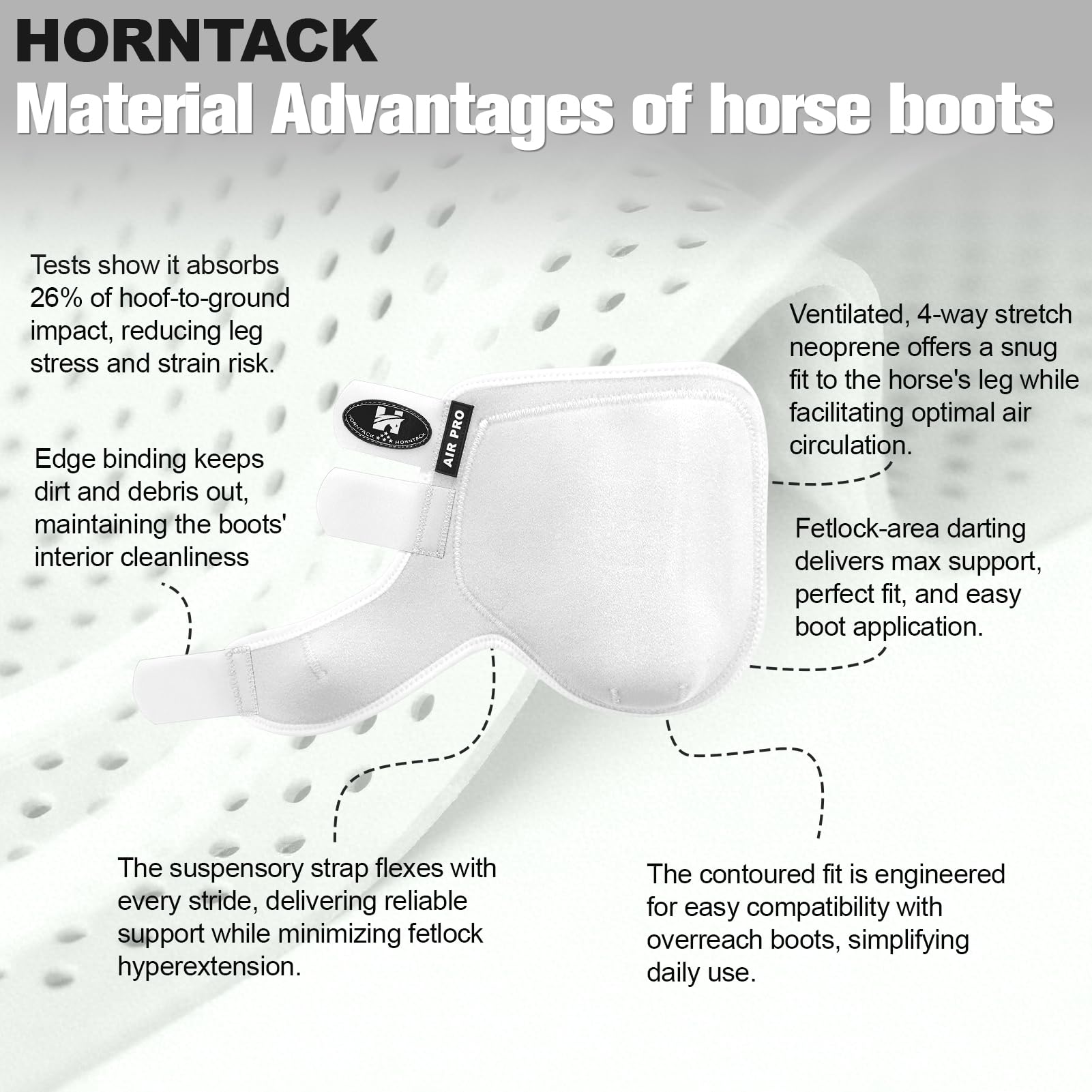 Horntack bottes splint intérieur SBR – amortissement renforcé pour les tendons.
