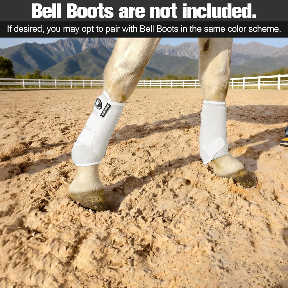 Horntack bottes splint marques imprimées avant arrière droit gauche, pose correcte facilitée.