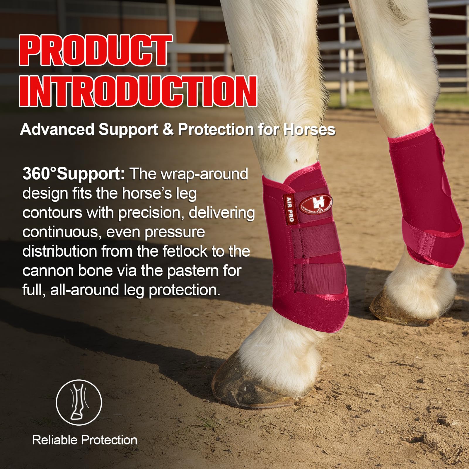 Horntack bottes splinte cheval, arrière gauche, ventilation et refroidissement des jambes