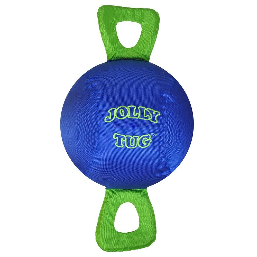 Horsemen's Pride Jolly Tug bleu pour cheval, jouet durable pour l'exercice et le jeu du cheval.