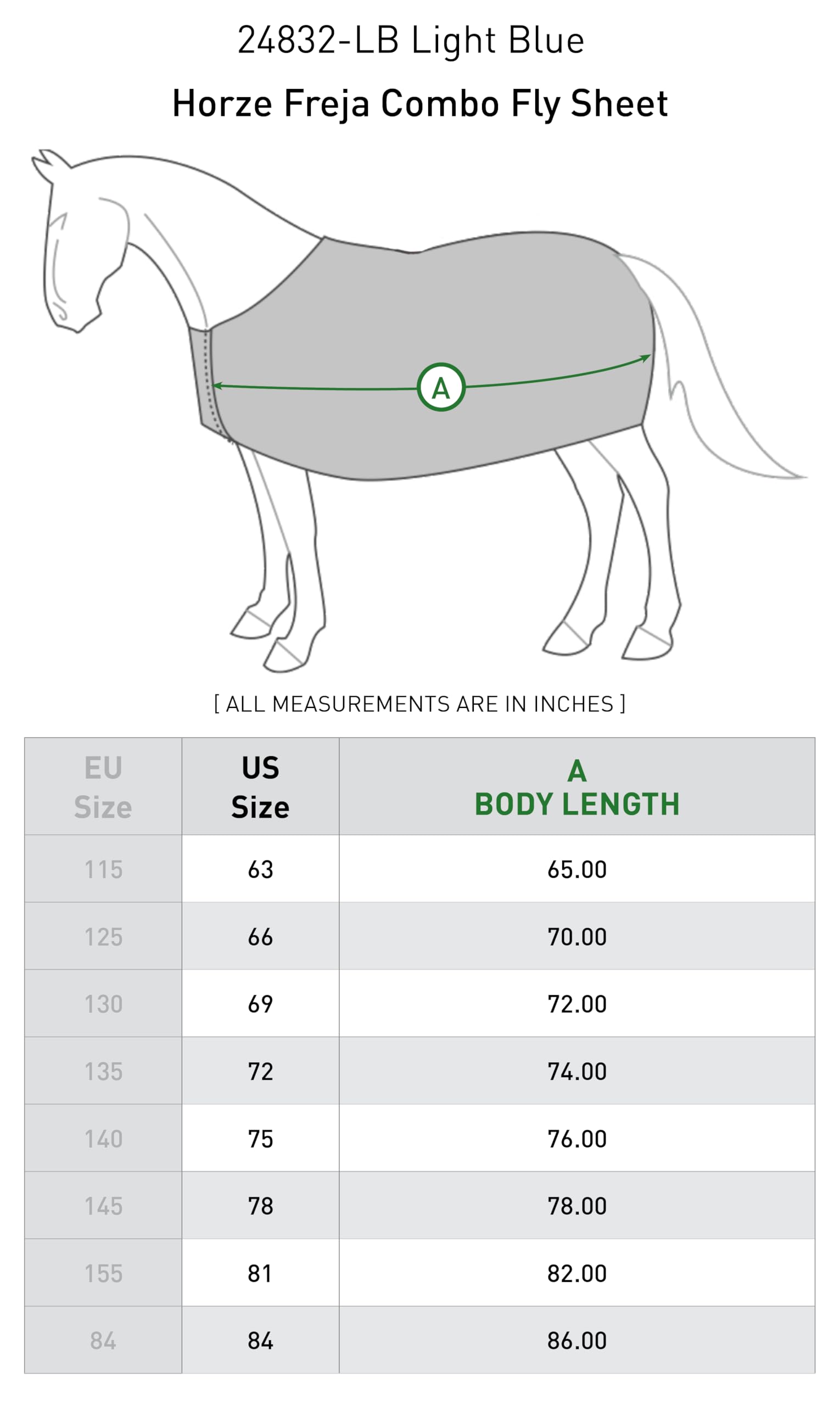 HORZE Freja garde-ventre détachable pour ajustement flexible et confort du cheval.