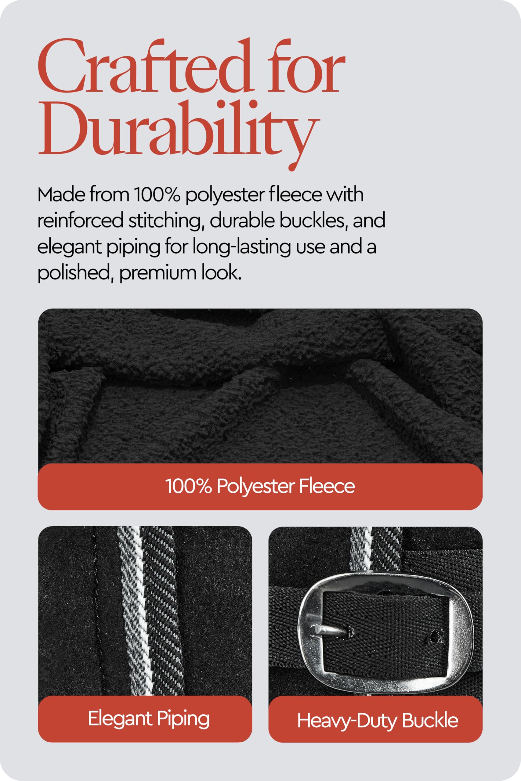HORZE Kiel Fleece X-Surcingles et corde queue: maintien optimal pendant les déplacements.