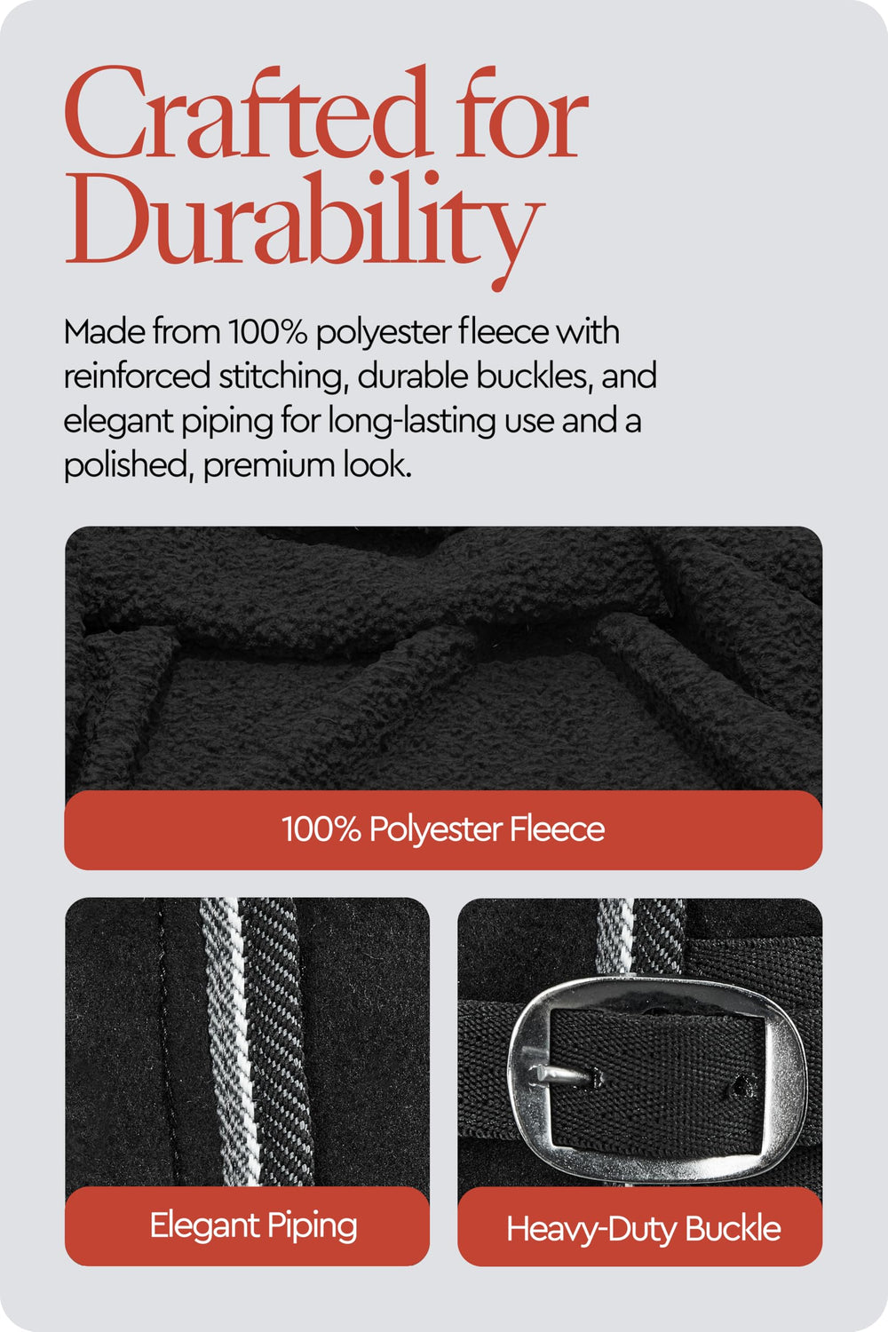 HORZE Kiel Fleece X-Surcingles et corde queue: maintien optimal pendant les déplacements.